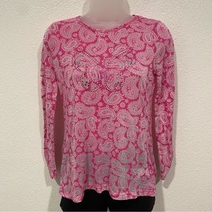 kids beautees pink butterfly pattern design long sleeve top